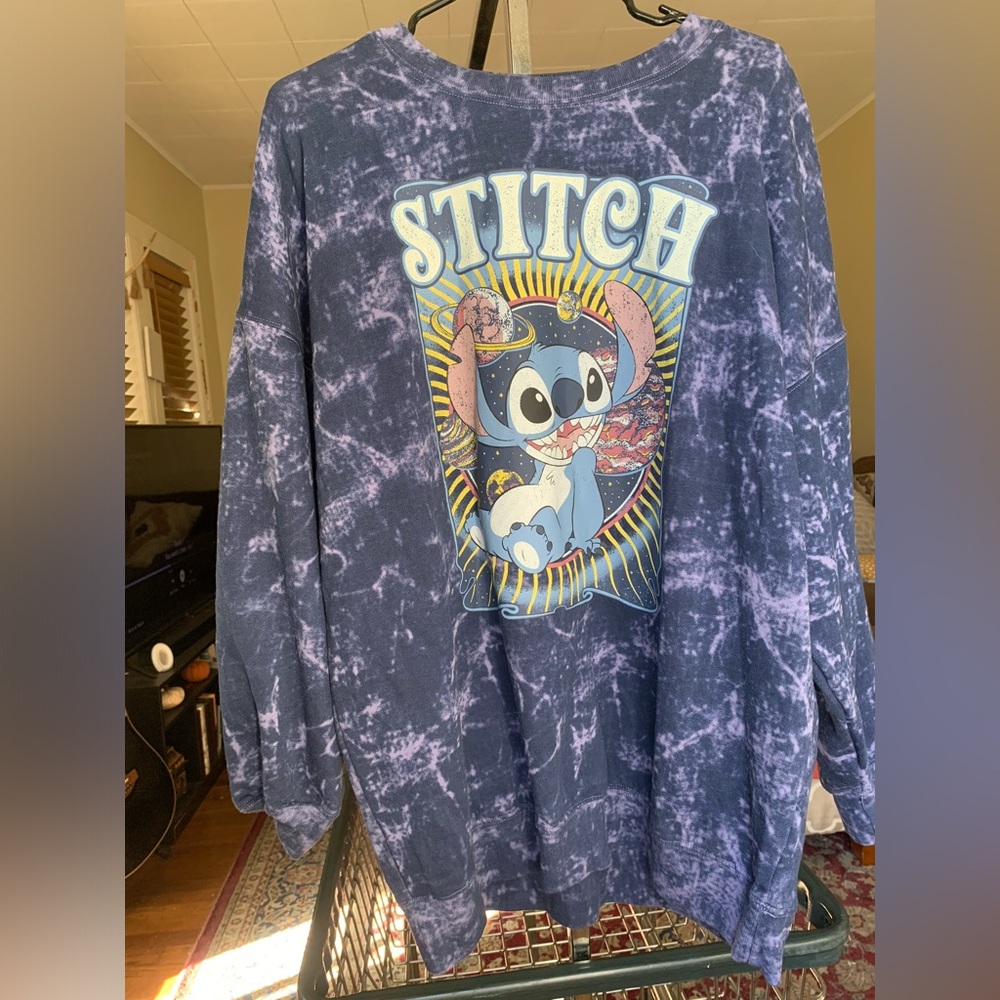 DISNEY LICENSED STITCH GRAPHIC QUALITY SWEATER WITH FLEECE INTERIOR